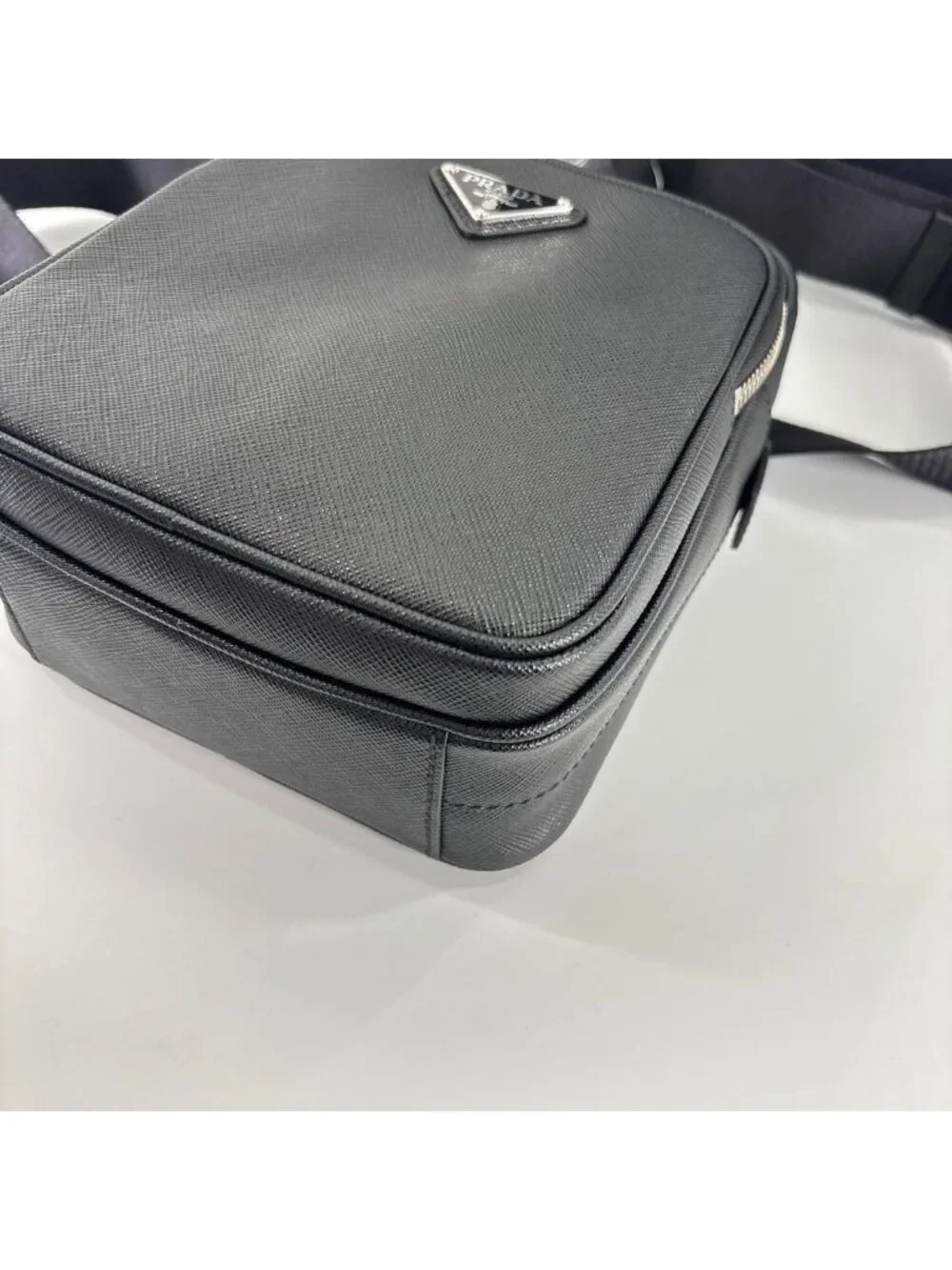 Prada Saffiano Leather Shoulder Bag Black